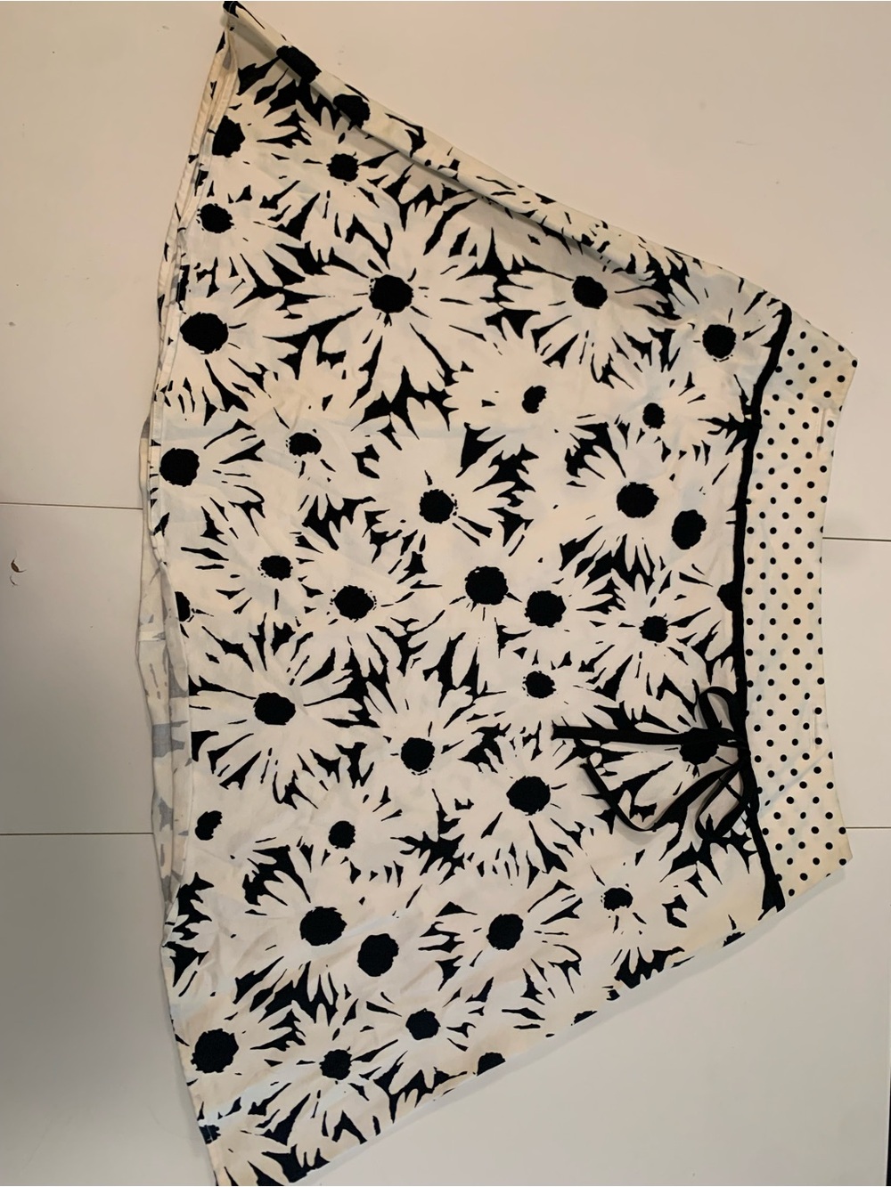 VINTAGE Notations Black and White Floral Circle Skirt